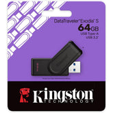 Kingston Datatraveler Exodia S Usb Stick 64gb Usb 3.2 Gen 1 Usb Type A Black/black